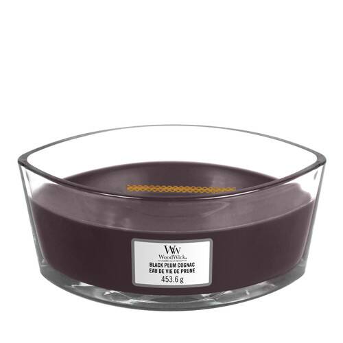 WoodWick® Elipse Candle – Black Plum Cognac (verlaat assortiment)