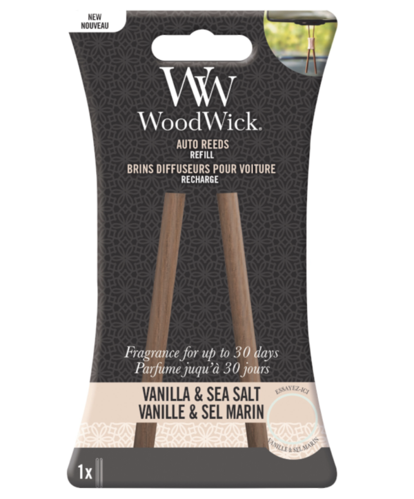 Woodwick- Auto Reeds Refill – Vanilla & Sea Salt (VERLAAT ASSORTIMENT)