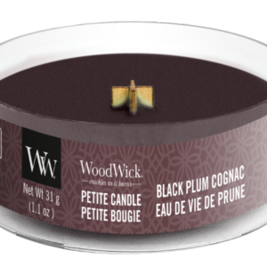 WoodWick® Petite Candle – Black Plum Cognac