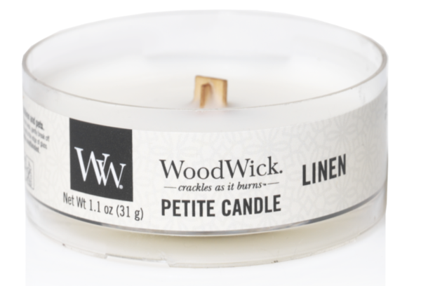 WoodWick® Petite Candle – Linen (Laatste stuks verkrijgbaar)