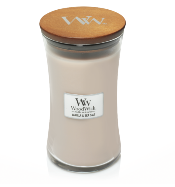 WoodWick® Large Candle – Vanilla & Sea Salt