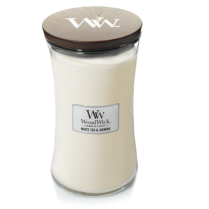 WoodWick® Large Candle – White Tea & Jasmin