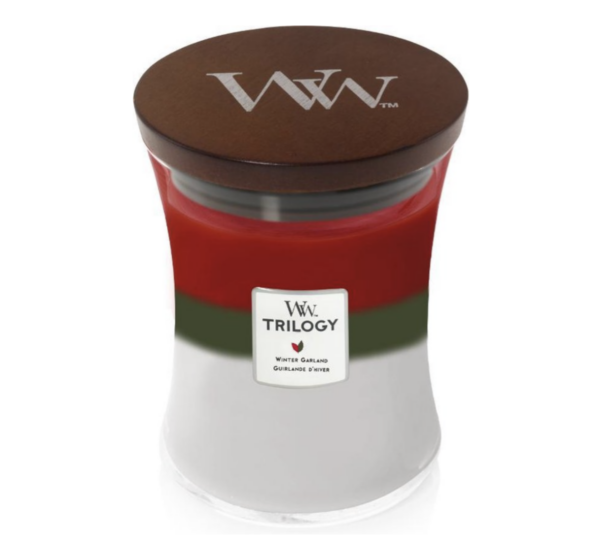 WoodWick® Medium Candle – Winter Garland (verlaat assortiment)